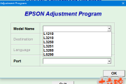 爱普生EPSON L1210,L3210,L3216,L3250,L3256,L5290清零软件
